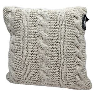 20"x20" Oversize Cable Knit Square Throw Pillow Vanilla Handmade Magaschoni NEW